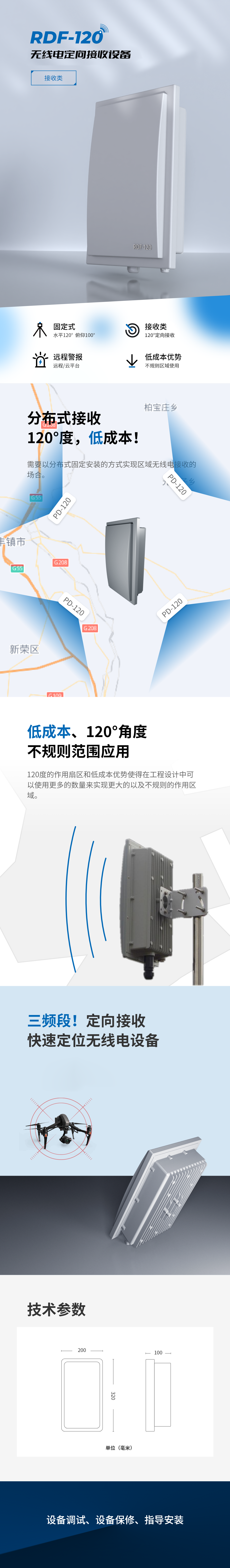 RDF-120 無人機定向偵測設備